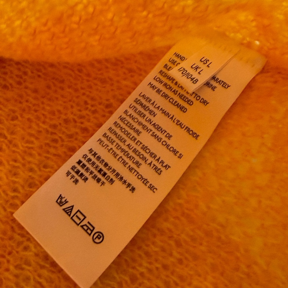 NWOT Free People Fun Yin Yang Yellow Oversized Cropped Sweater Sz L - Picture 5 of 10